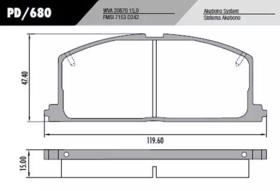 Комплект тормозных колодок FRAS-LE PD/680