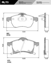 Комплект тормозных колодок FRAS-LE PD/72