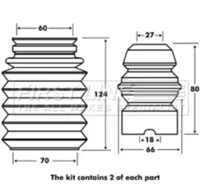 Пылезащитный комплект, амортизатор FIRST LINE FPK7011