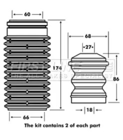 Пылезащитный комплект, амортизатор FIRST LINE FPK7014