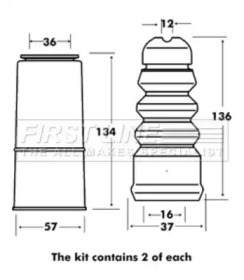 Пылезащитный комплект, амортизатор FIRST LINE FPK7082