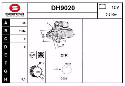 Стартер SNRA DH9020