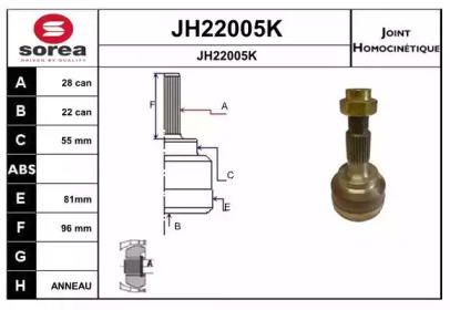 Шарнирный комплект SNRA JH22005K