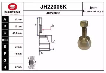 Шарнирный комплект, приводной вал SNRA JH22006K