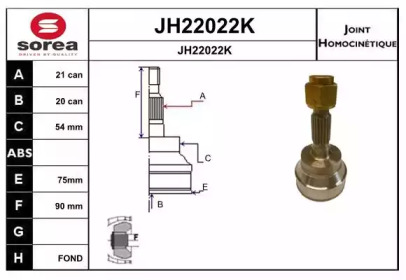 Шарнирный комплект, приводной вал SNRA JH22022K