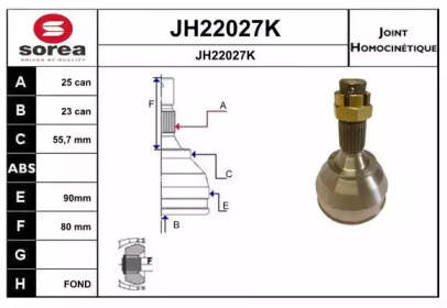 Шарнирный комплект, приводной вал SNRA JH22027K