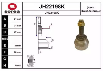 Шарнирный комплект, приводной вал SNRA JH22198K