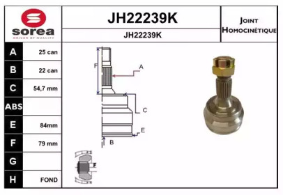 Шарнирный комплект, приводной вал SNRA JH22239K