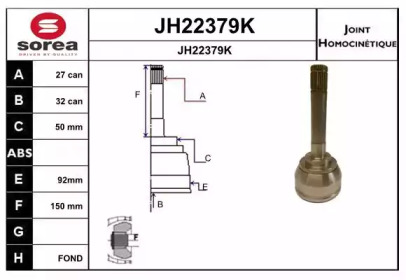 Шарнирный комплект, приводной вал SNRA JH22379K