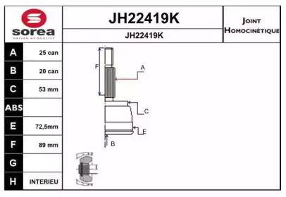 Шарнирный комплект, приводной вал SNRA JH22419K