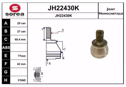 Шарнирный комплект, приводной вал SNRA JH22430K