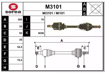 Вал SNRA M3101