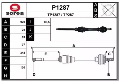 Вал SNRA P1287