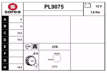 Стартер SNRA PL9075