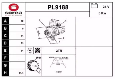 Стартер SNRA PL9188