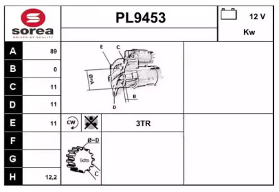 Стартер SNRA PL9453