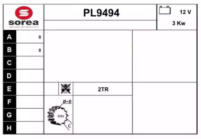 Стартер SNRA PL9494