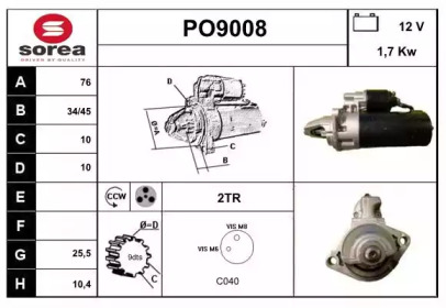 Стартер SNRA PO9008