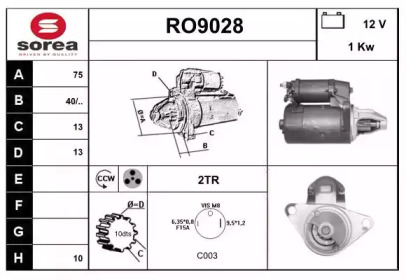 Стартер SNRA RO9028