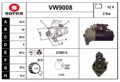 Стартер SNRA VW9008