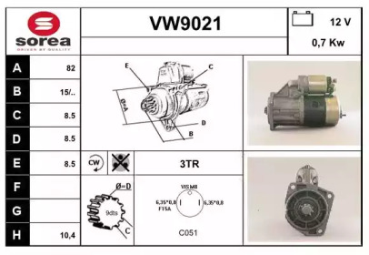 Стартер SNRA VW9021