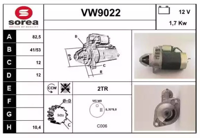 Стартер SNRA VW9022