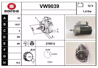 Стартер SNRA VW9039