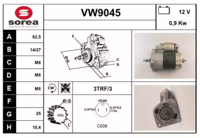 Стартер SNRA VW9045