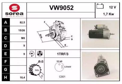 Стартер SNRA VW9052