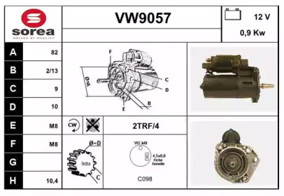 Стартер SNRA VW9057