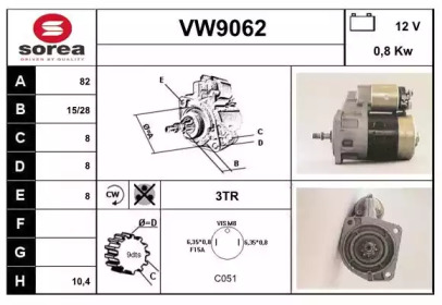 Стартер SNRA VW9062