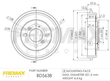 Тормозный барабан FREMAX BD-5638