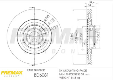 Тормозной диск FREMAX BD-6081