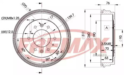 Тормозный барабан FREMAX BD-0006