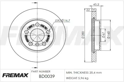 Тормозной диск FREMAX BD-0039