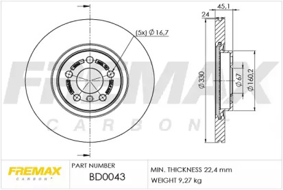 Тормозной диск FREMAX BD-0043