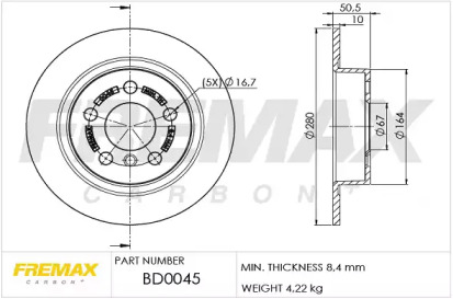 Тормозной диск FREMAX BD-0045