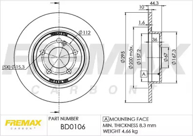 Тормозной диск FREMAX BD-0106