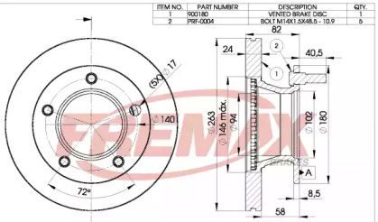 Тормозной диск FREMAX BD-0180