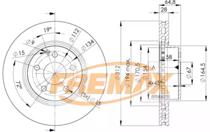 Тормозной диск FREMAX BD-0414