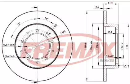 Тормозной диск FREMAX BD-0461