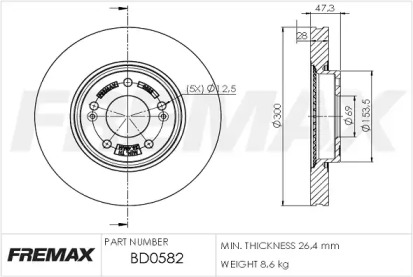 Тормозной диск FREMAX BD-0582