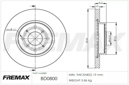 Тормозной диск FREMAX BD-0800