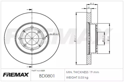 Тормозной диск FREMAX BD-0801