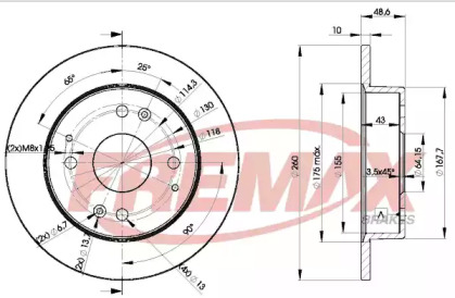 Тормозной диск FREMAX BD-0835