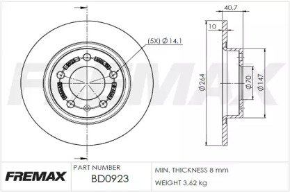 Тормозной диск FREMAX BD-0923