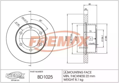 Тормозной диск FREMAX BD-1025