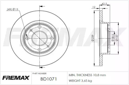 Тормозной диск FREMAX BD-1071