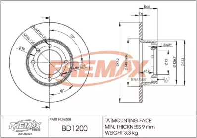 Тормозной диск FREMAX BD-1200