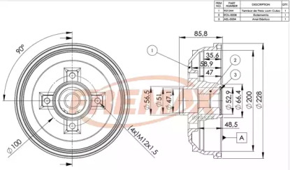 Тормозный барабан FREMAX BD-1244